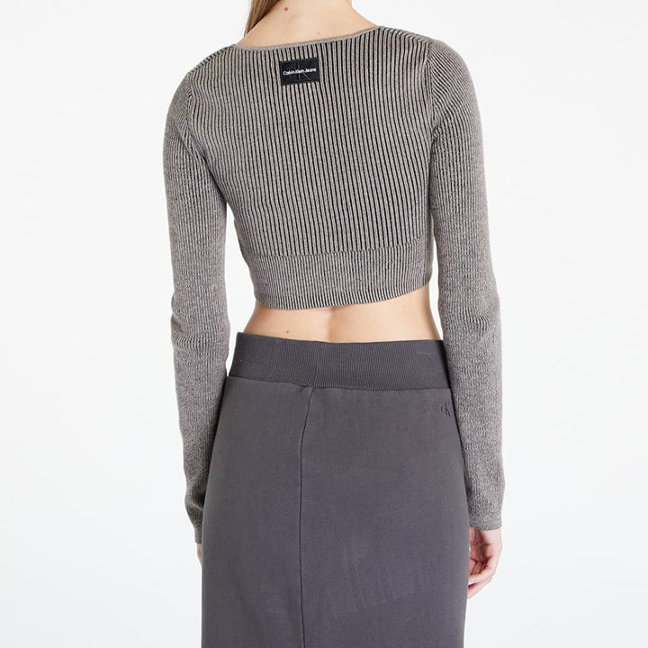 Calvin Klein Jeans vierkante hals geplateerde gebreide trui