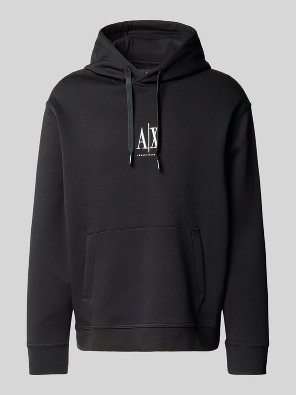 Armani Exchange Jersey Logo Pullover Hoodie