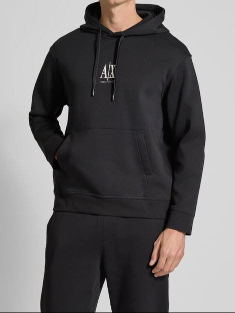 Armani Exchange Jersey Logo Pullover Hoodie