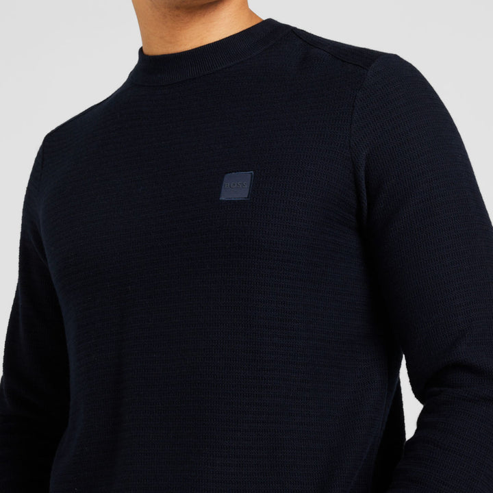 Hugo Boss Zwarte Katoenen Ronde Hals Trui