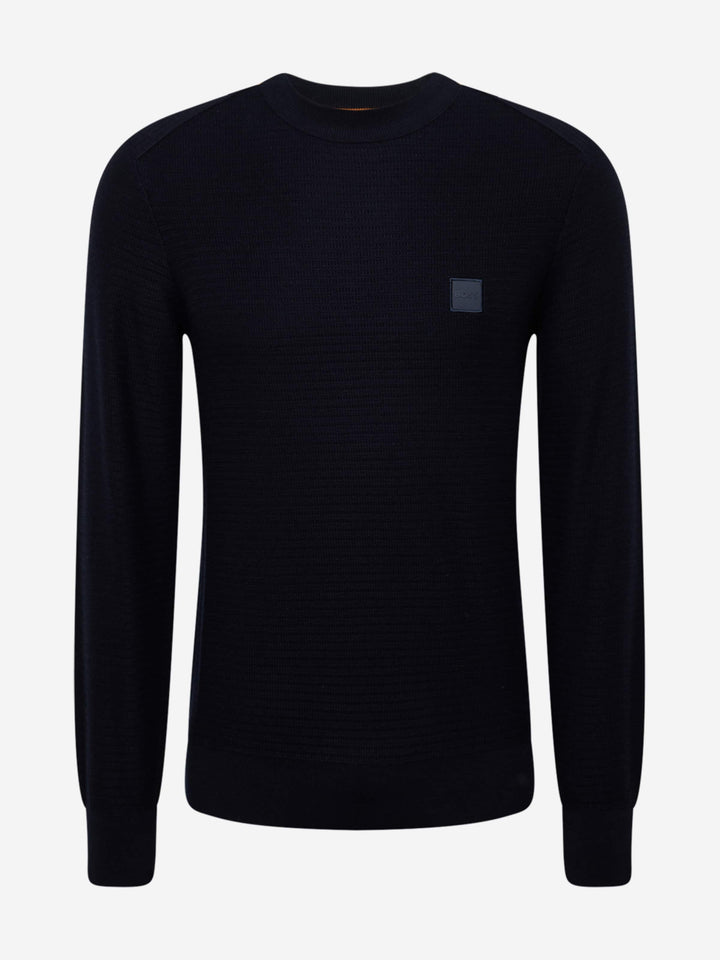 Hugo Boss Zwarte Katoenen Ronde Hals Trui