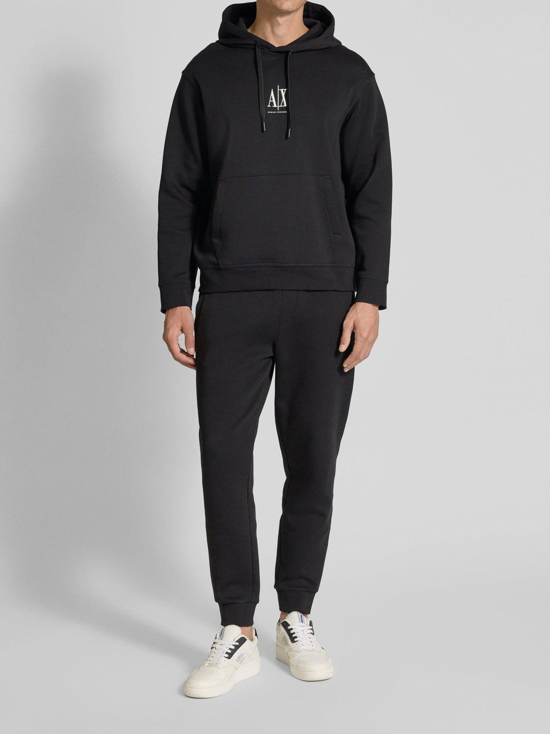 Armani Exchange Jersey Logo Pullover Hoodie