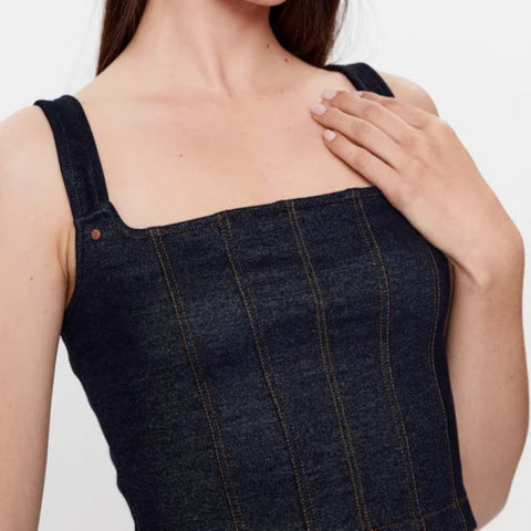Guess Denim-Look Corset Top