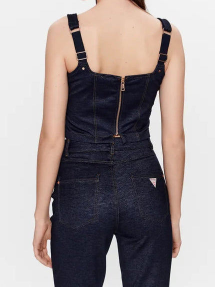 Guess Denim-Look Corset Top